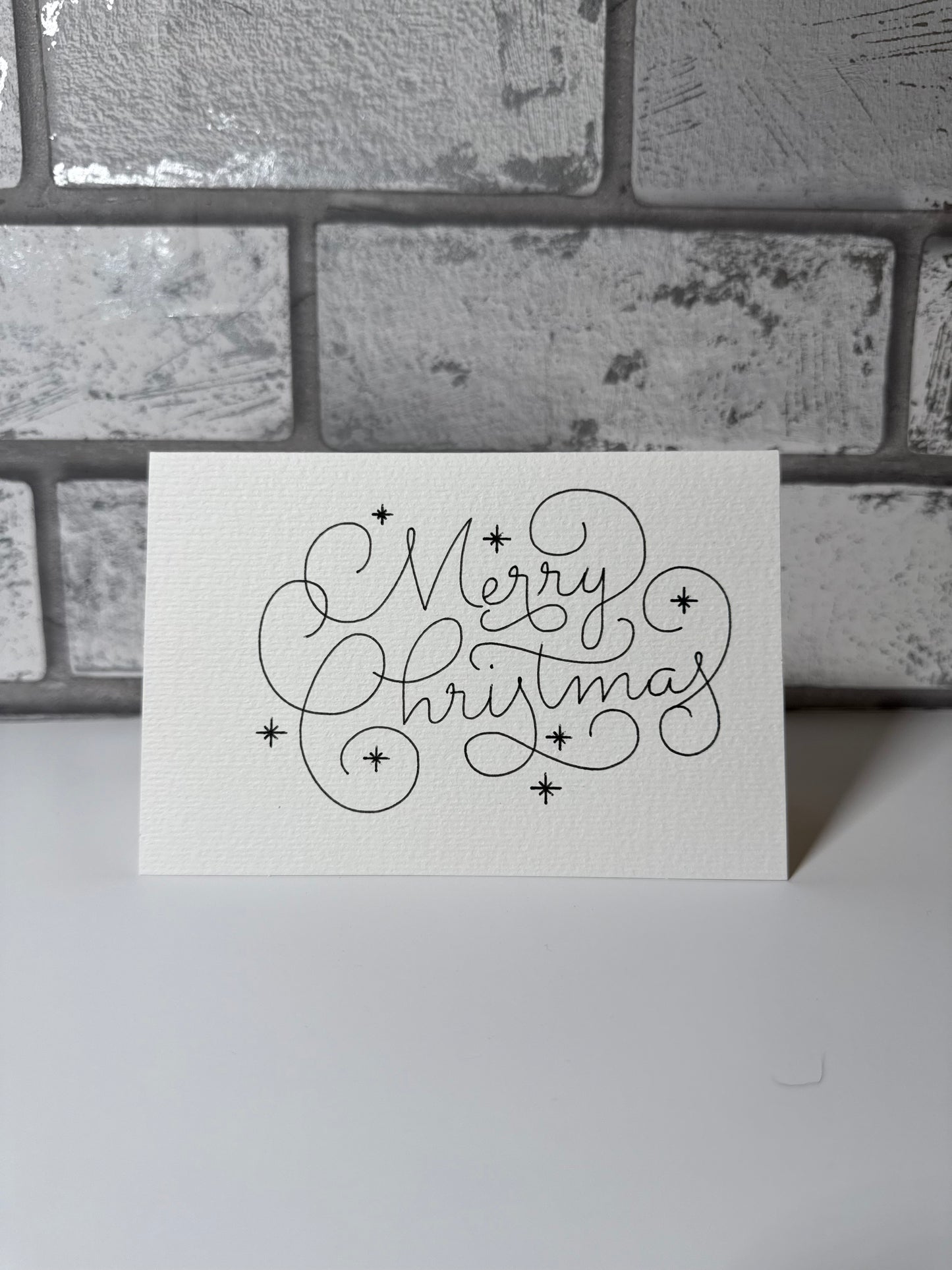 Elegant "Merry Christmas" Hand-Lettered Greeting Card