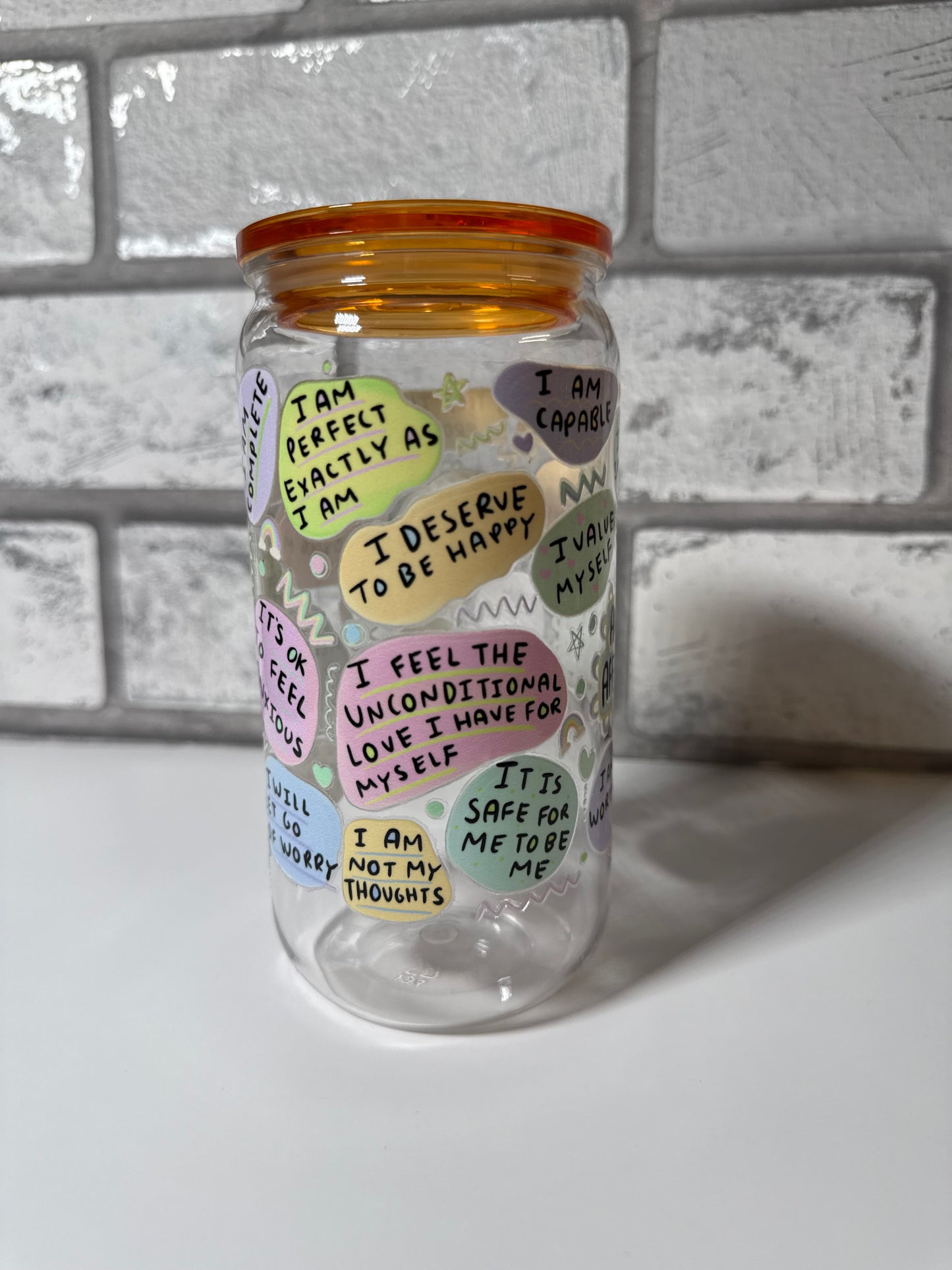 16 oz Anxiety Affirmations Plastic Tumbler