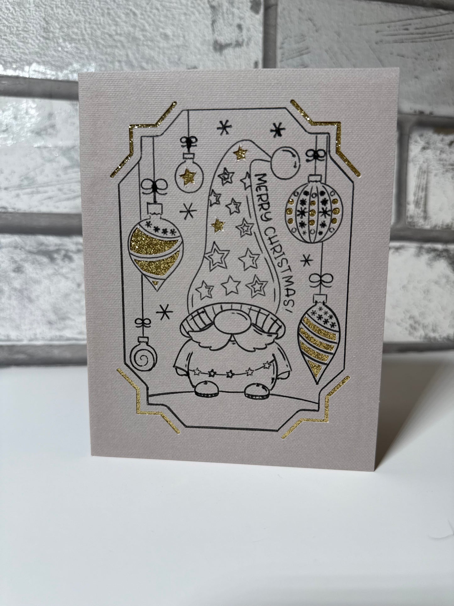 Gold Glitter Season's Greetings Christmas Card
