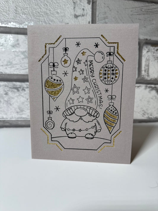 Gold Glitter Season's Greetings Christmas Card