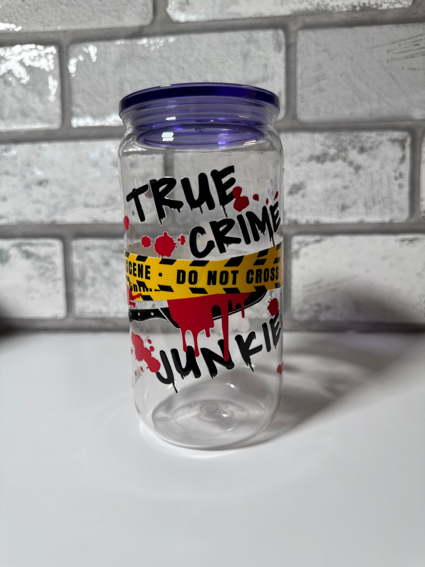 16 oz True Crime Junkie Plastic Tumbler