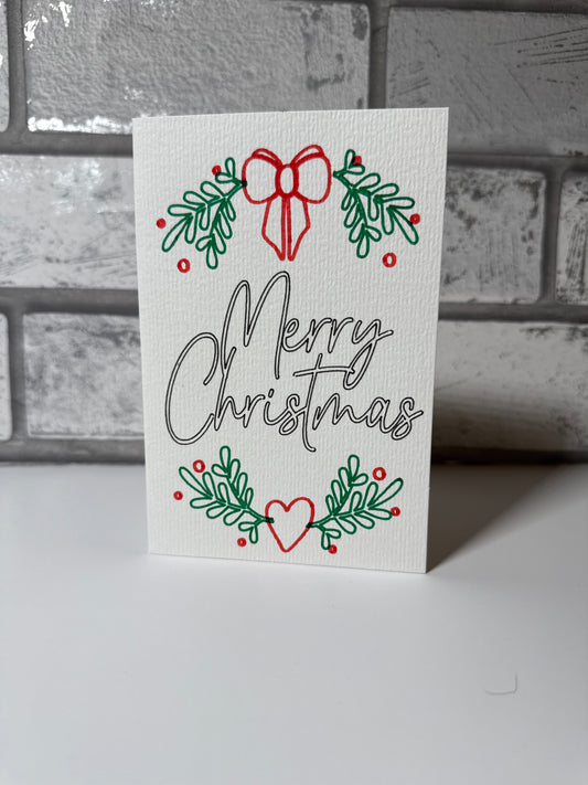 Elegant Merry Christmas Holiday Greeting Card