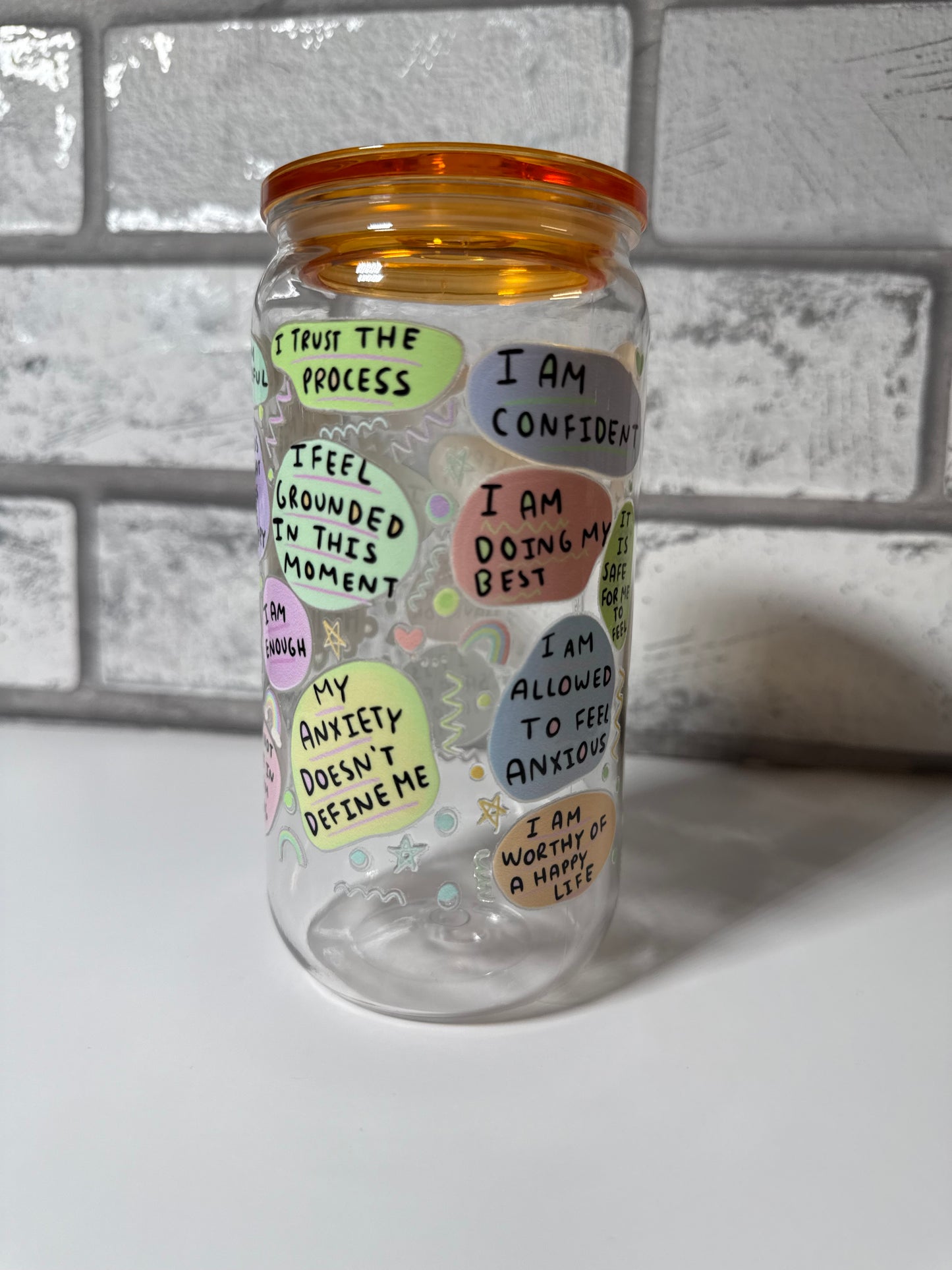 16 oz Anxiety Affirmations Plastic Tumbler