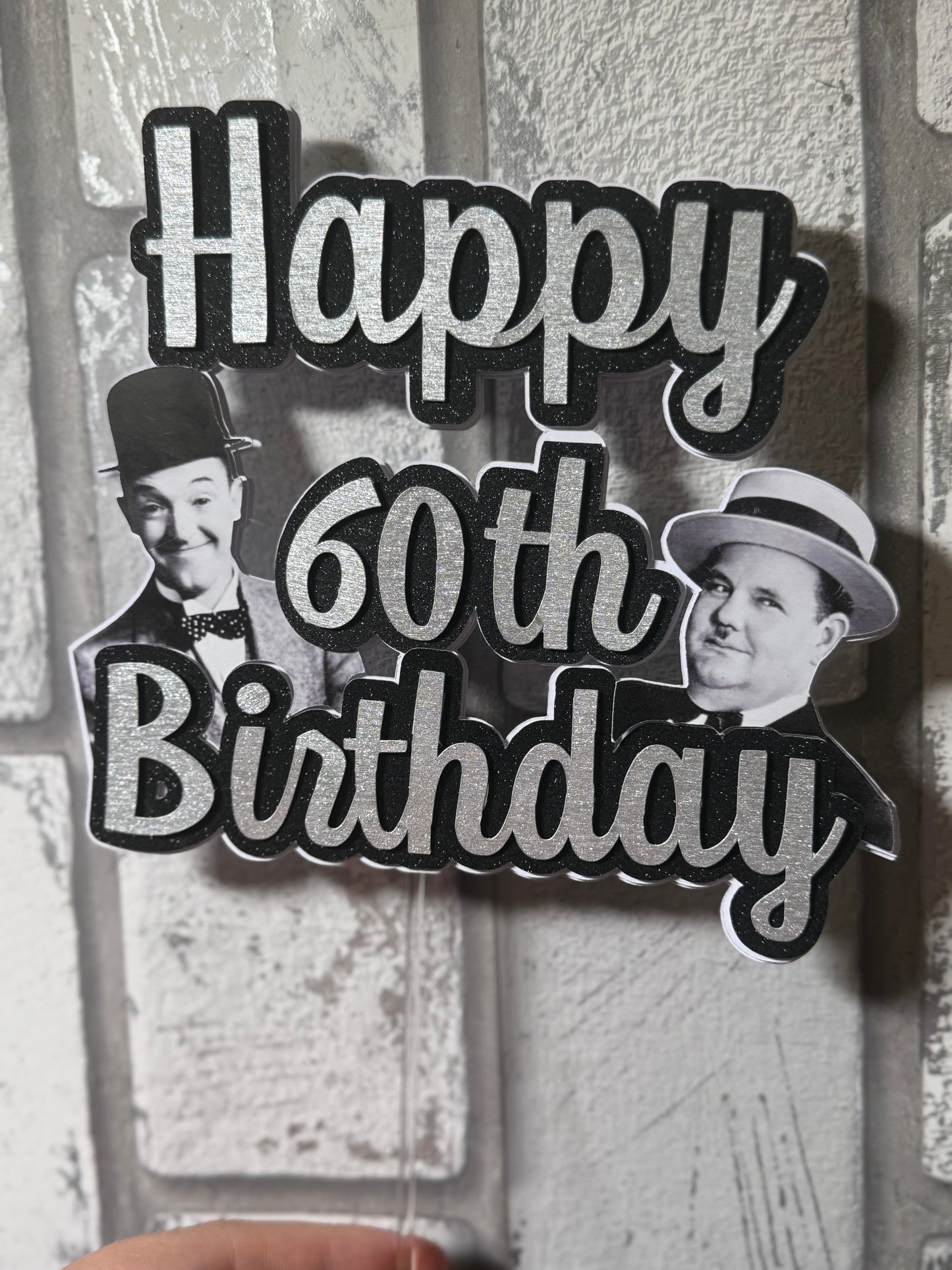 Personalised Laurel & Hardy Birthday Cake Topper