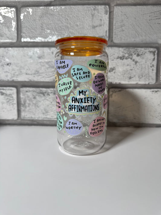 16 oz Anxiety Affirmations Plastic Tumbler
